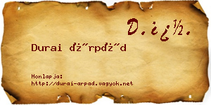 Durai Árpád névjegykártya