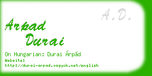 arpad durai business card